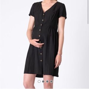 Seraphine BUTTON DOWN BLACK MATERNITY DRESS